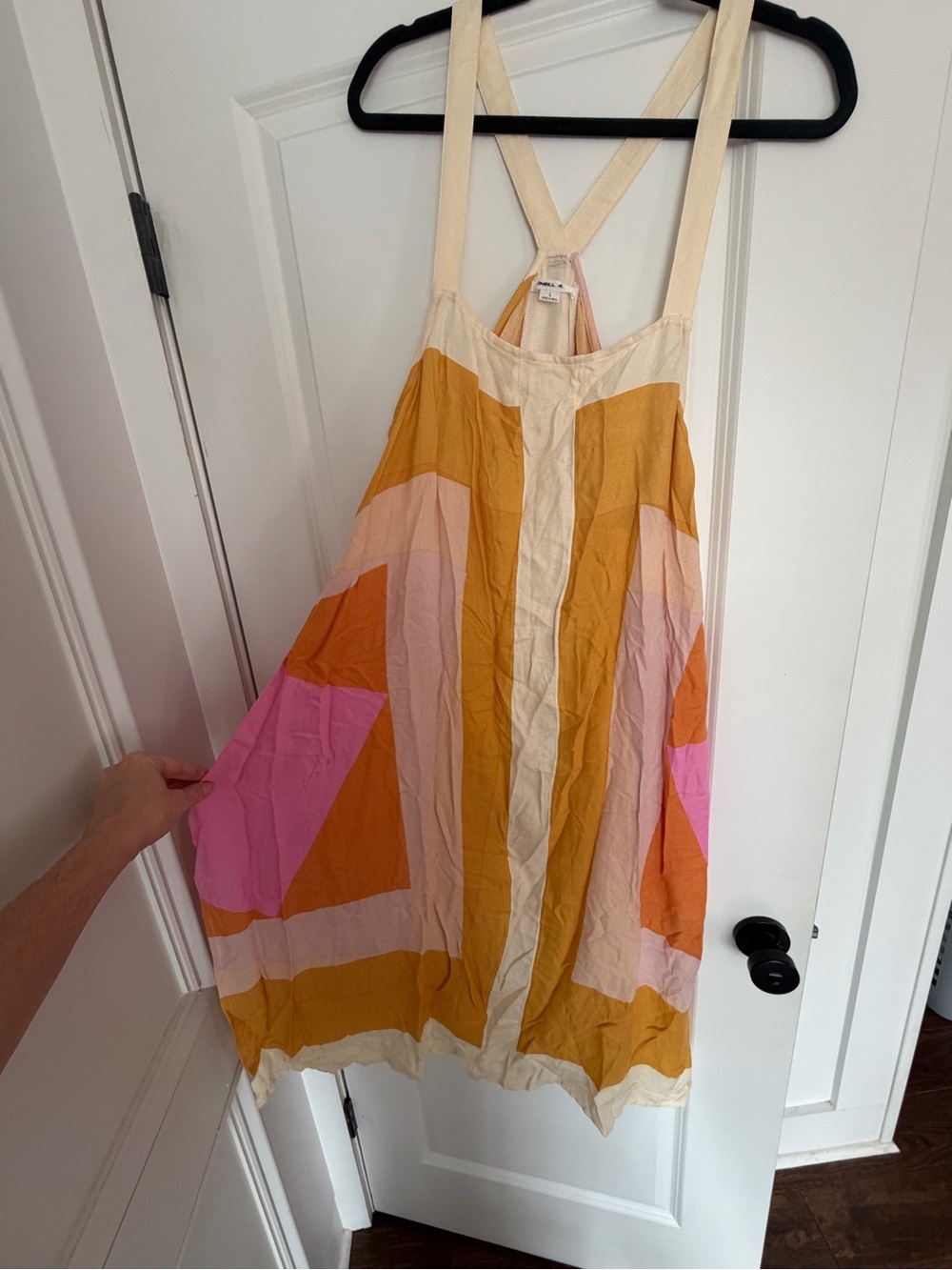 O'Neill Colorblock Maxi Dress in Mustard, Pink & Cream - Picture 2 of 3